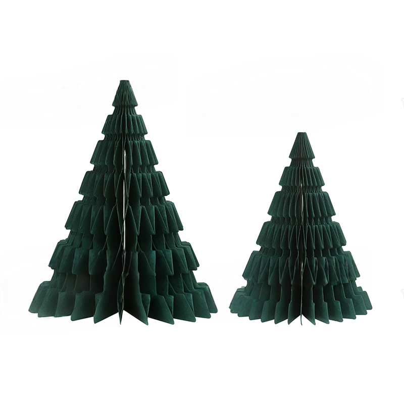 Honeycomb paper tree ornaments Furniture Dark Green-03.webp